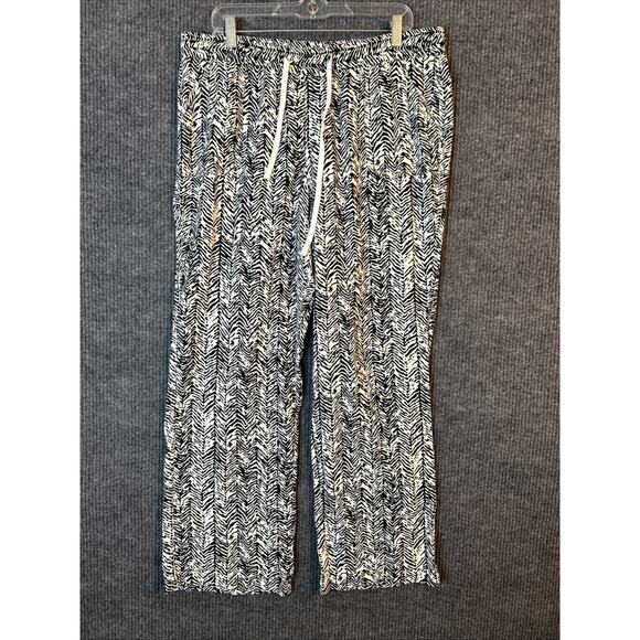 Cato Womens Pull On Wide Leg Pants Size Large Linen Blend Boho Resort Casual - Picture 1 of 4